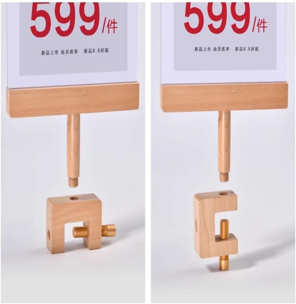 Acrylic Sign Holder with Clamp Double Head Display with Acrylic Frame Sign Holder Price Tag Clip for Clothing Stores (Horizontal A4 297×210mm/11.69×8.27inches)