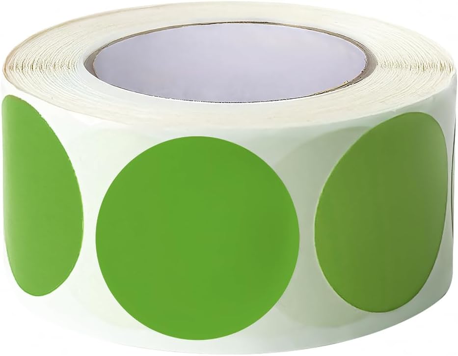 SHYGO® 1“ Green Circle Dot Stickers Color Coding Labels, 1000PCS 2 Rolls