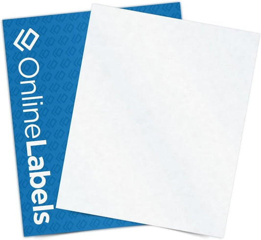 8.5 x 11 Clear Frosted Matte Sticker Paper (Inkjet Printers Only) - 500 Sheets - Full Sheet Labels - OnlineLabels
