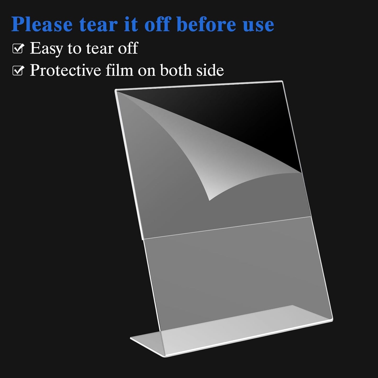 18 Pack Acrylic Sign Display Stand 8.5 X 11, L Shape Clear Plastic Sign Frame, Picture Photo Frame, Flyer Document Paper Holder for Office Desktop