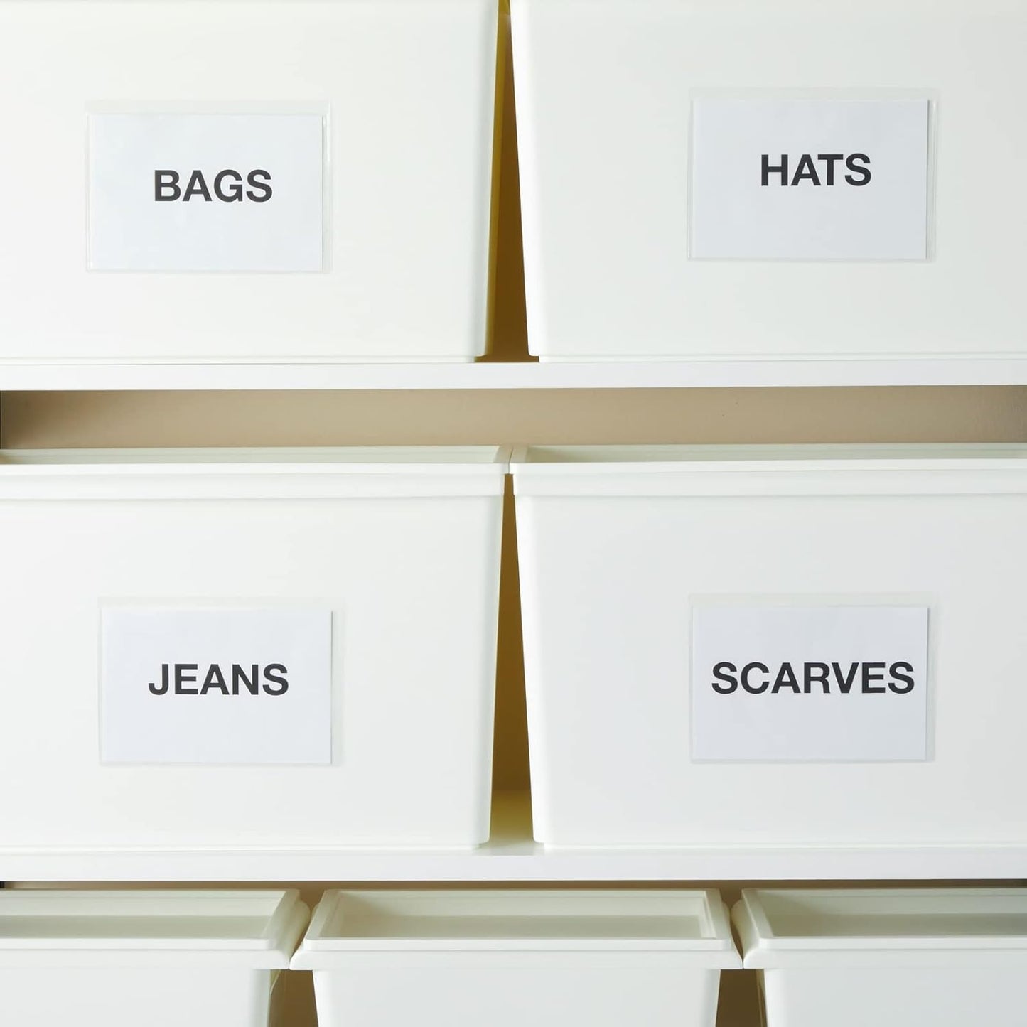 Juvale Index Card Holder Sleeves - 4 x 6 in, Clear, 100 Ct, Classic - Adhesive Photo Pockets & Label Holders for Binders & Storage Bins - Photo Sleeves for Drawer, Shelf Labels & Index Card Storage