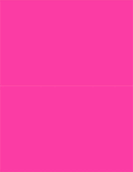 NextDayLabels - 8-1/2 x 11 Neon Color High Light Fluorescent Labels for Laser & Inkjet Printer (Pink Fluorescent, 8-1/2" x 5-1/2" - 2 Per Page | 50 Labels)