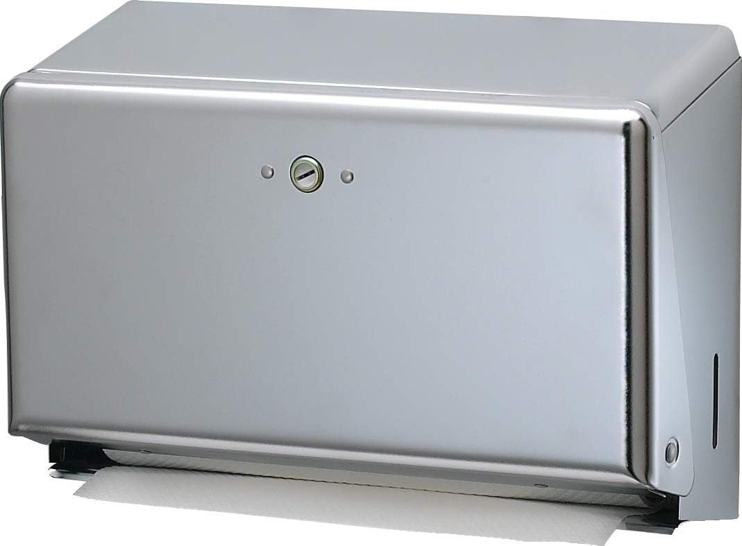 Carlisle FoodService Products T1950XC Mini C-Fold/Multifold Commercial Towel Dispenser, 250 Multifold / 150 C-Fold Towel Capacity, Chrome