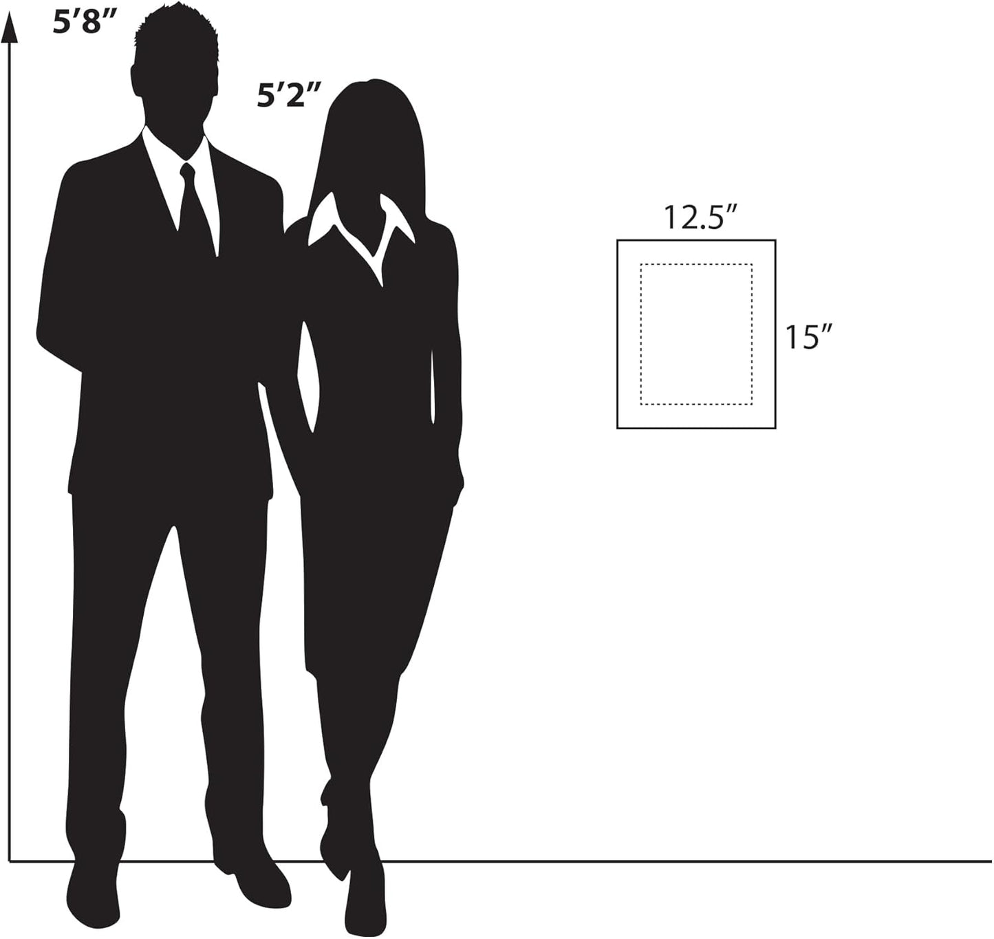 Azar Displays 105514-BLK Acrylic Floating Double Panel Wall Frame,8.5" x11" Graphic Size, Overall Frame Size: 12.5" x 15", Black