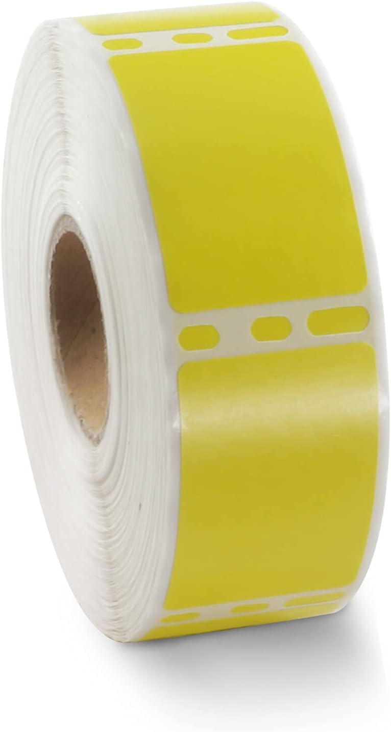 BETCKEY Colored Labels Compatible with Dymo 30347 (1" x 1-1/2") Book Spine Lables, Compatible for Dymo LabelWriter Thermal 450, 4XL & Zebra Desktop Printers [1 Roll, 750 Labels, Yellow]