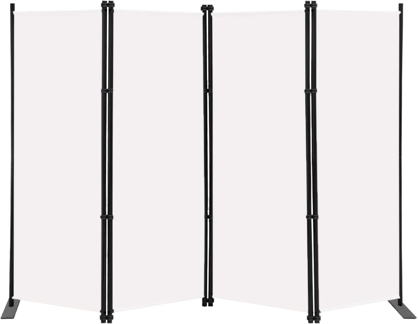 MAYOLIAH 4 Panel Room Divider Screen 6Ft Tall Foldable Privacy Dividers Indoor Wall Partition Room Separator White