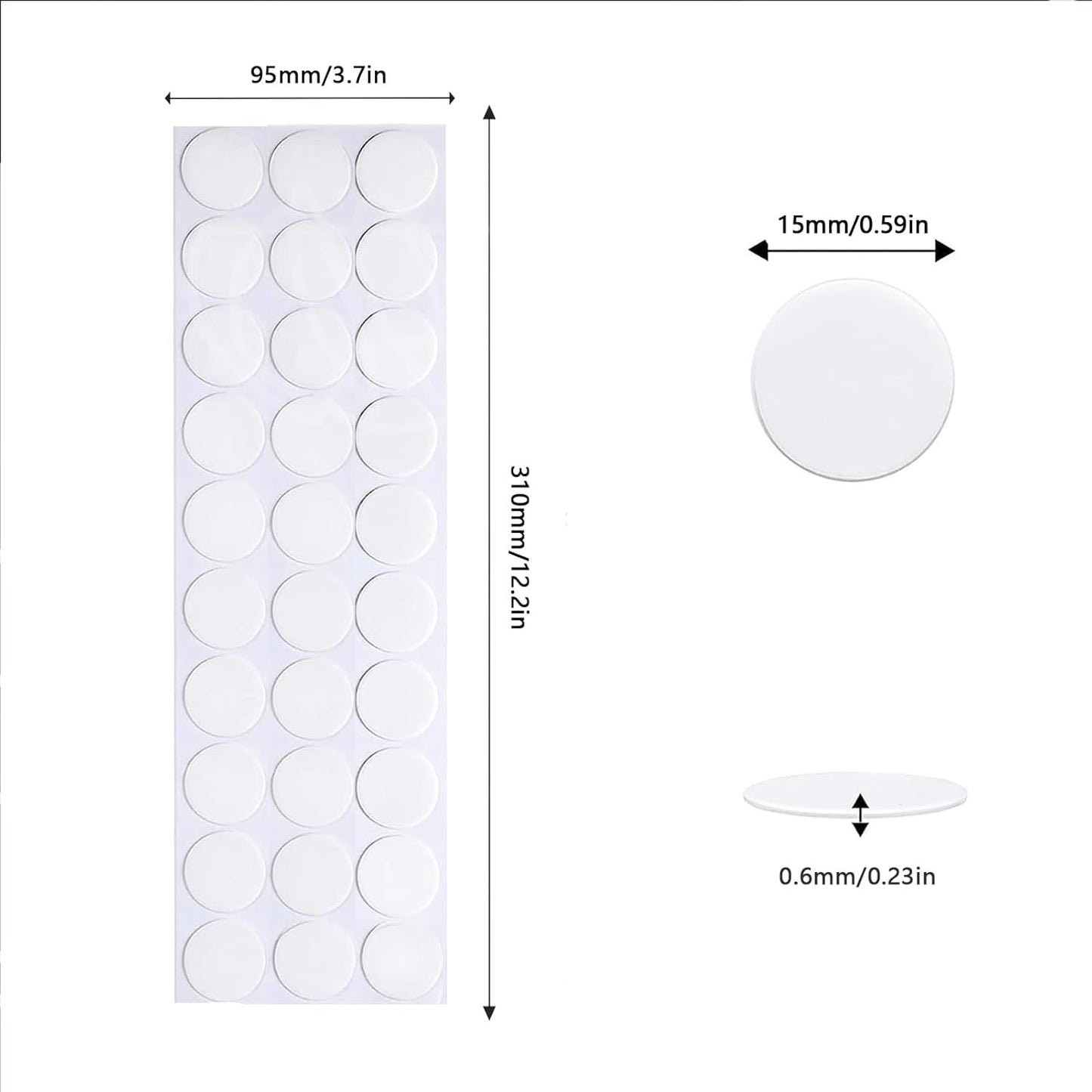 Adhesive Stick dots Two-Sided Sided Mounting Putty Stick Tack for Wall Hanging Crafts Balloons Festival Party Decorations,Clean Removable(0.59"*0.59"-400)