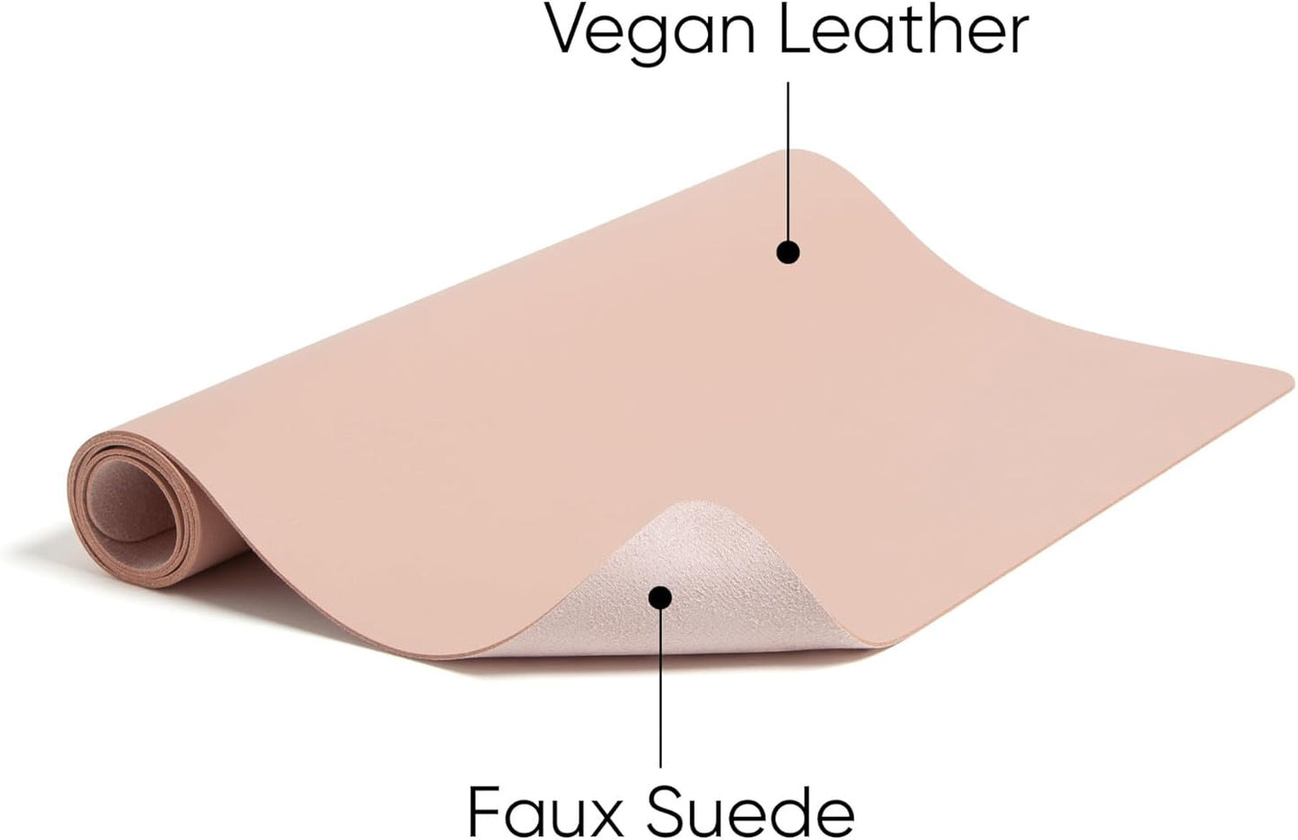 Smead Desk Pad, Vegan Leather Desk Mat with Non-Slip Faux Suede Backing, Perfect Desk Organizer for Office Decor, 36” x 17” Large, Dusty Rose (64829)
