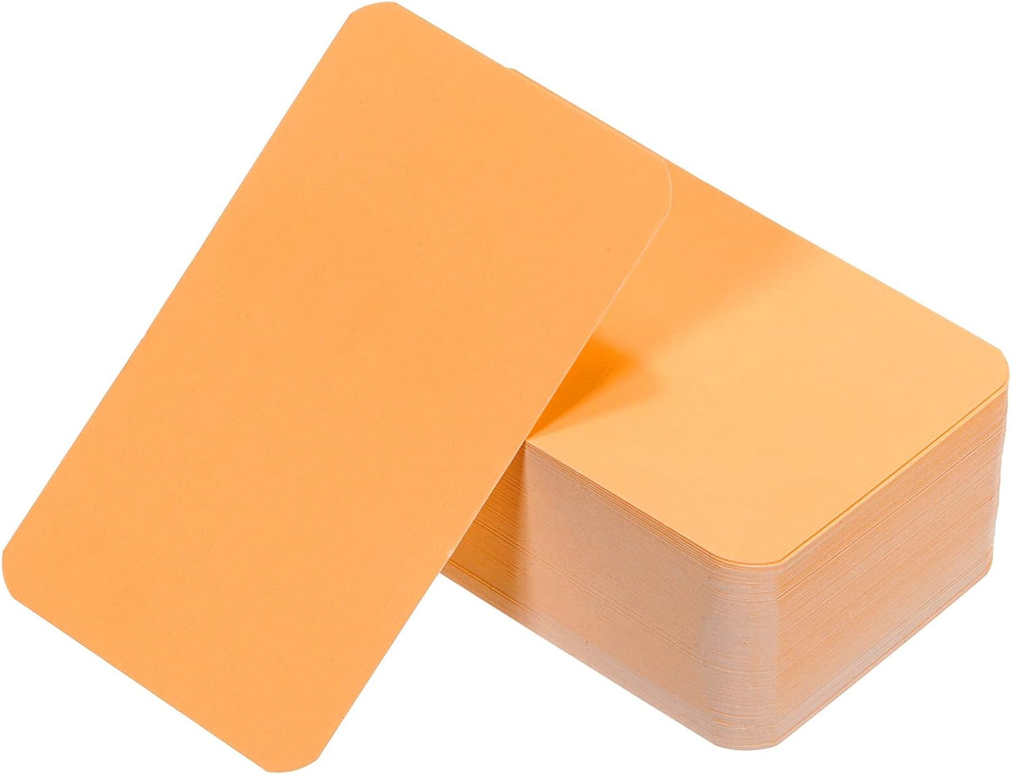 PATIKIL 3.5" x 2" Blank Paper Business Cards, 100 Pack Small Index Flash Cards Words Message Note Card Mini Paper Tags for DIY Gift Craft Scrapbooking, Orange