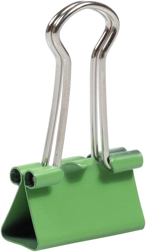 JAM PAPER Colorful Binder Clips - Small - 3/4 Inch (19 mm) - Green Binderclips - 25/Pack