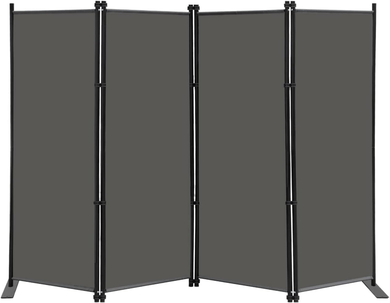 MAYOLIAH 4 Panel Room Divider Screen 6Ft Tall Foldable Privacy Dividers Indoor Wall Partition Room Separator Grey