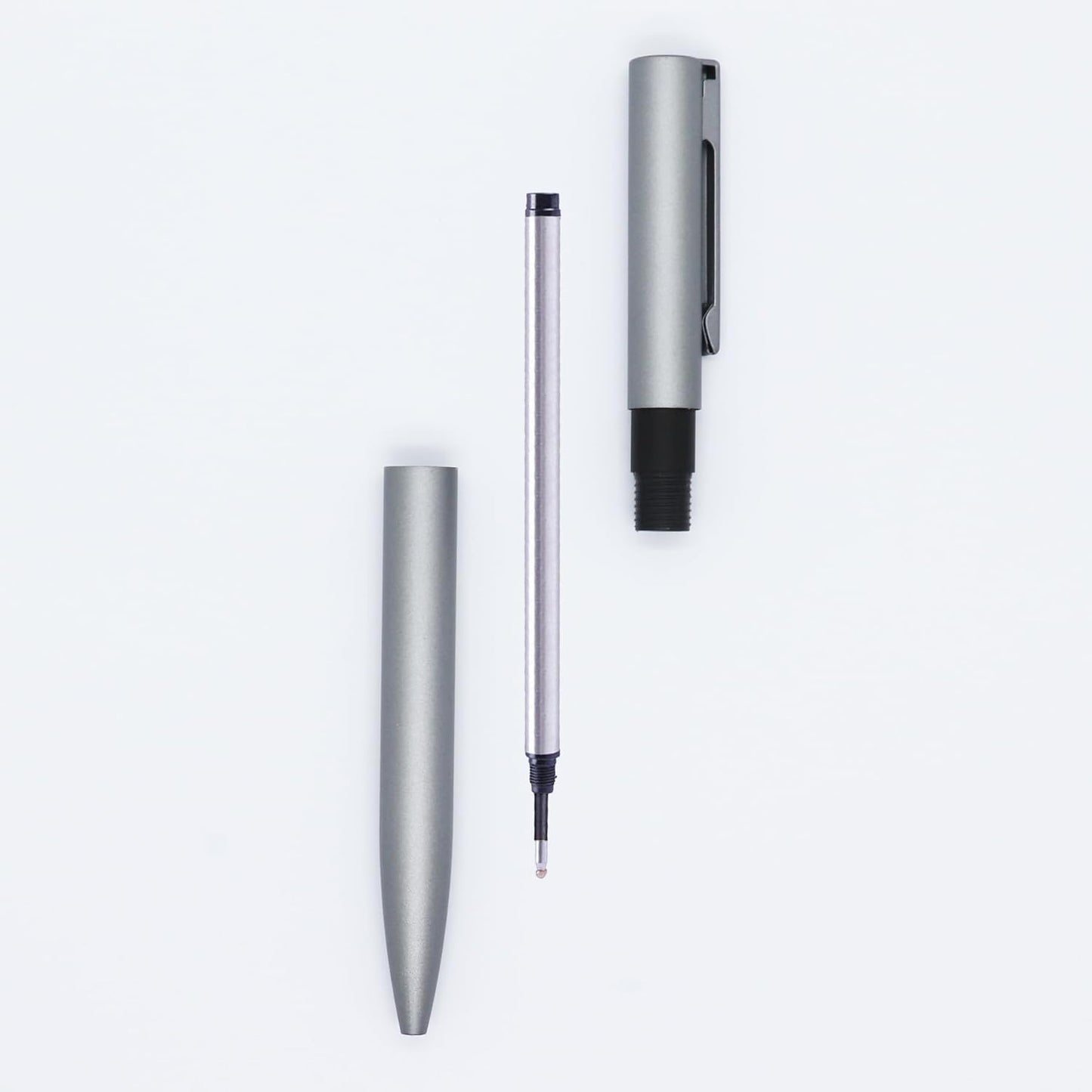 DunBong Spiral Refill, Replaceable Gel Ink Rollerball Refills 5 Pack, 0.5mm Medium Point, Threaded Rolling Ball Refills (Red)