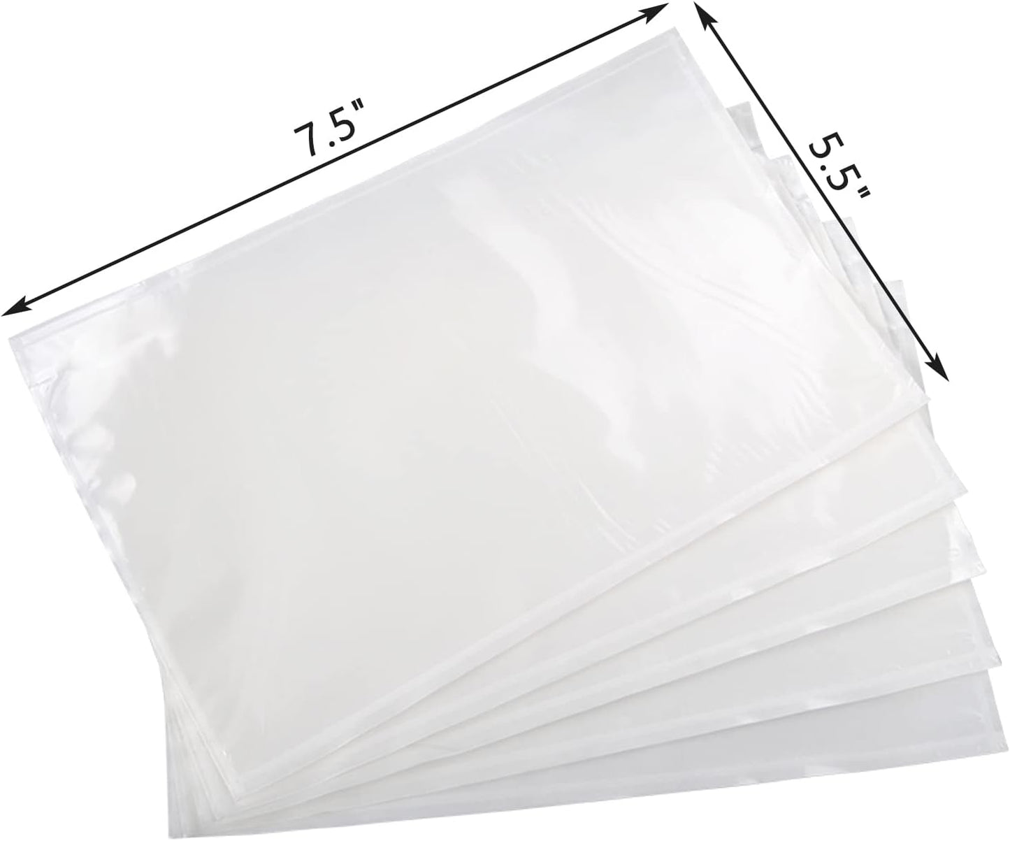 RyhamPaper Packing List Envelopes, Clear 7.5" x 5.5" Self Adhesive Shipping Labels Envelope Pouches (100 PCS)