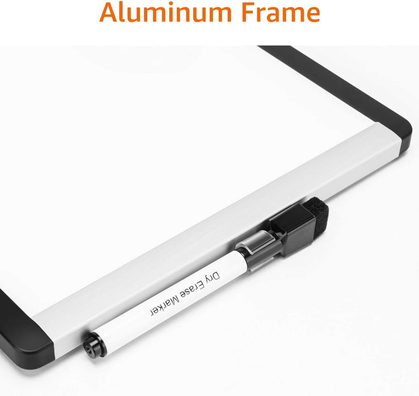 Amazon Basics Small Dry Erase Whiteboard, Magnetic Whiteboard with Marker and Magnets, 8.5" x 11", Plastic/Aluminum Frame