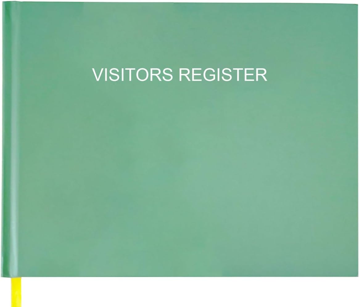 Visitors Register Book - Visitor Log Book with 120 Pages, 9" X 7", Green Hardbound Cover, Wedding Reception and Events Reception Supplies