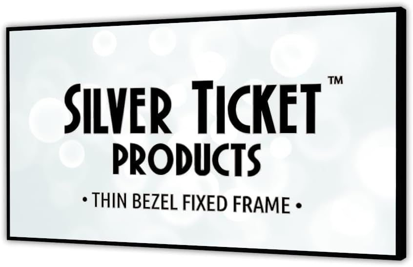 Silver Ticket Products S7 Series 6 Piece Thin Bezel Home Theater Fixed Frame 4K/8K Ultra HD, HDTV, HDR & Active 3D Projection Screen, 16:9 Format, 92" Diagonal, UST Flare Material S7-16992-FLARE