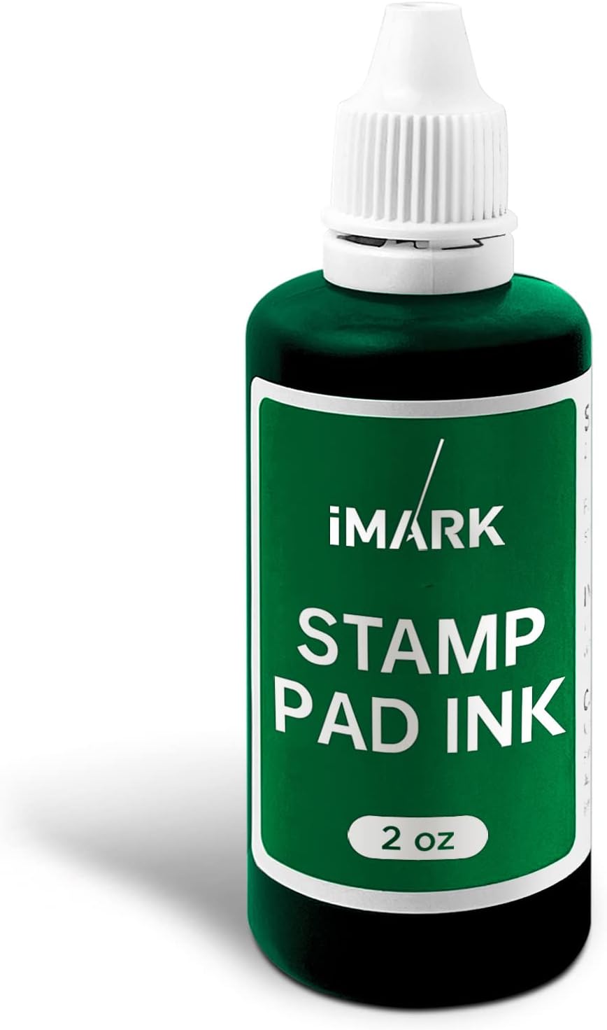 Premium Refill Ink for Self-Inking Stamps, Daters and Stamp Pads (2 oz, Green)