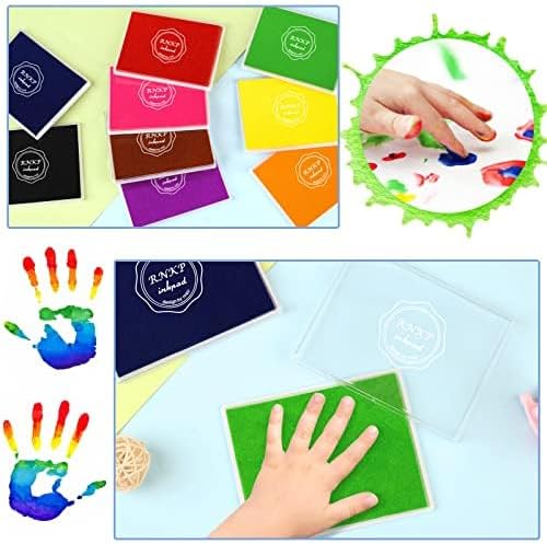 MOYBMG Large Red Permanent Ink Pad for Rubber Stamps, 5x4 Inch, Kids Non-Toxic Safe Ink Pad, Paper Wood Fabric