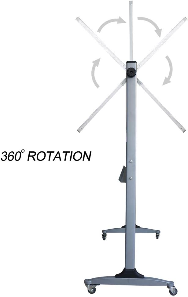 Xiwode Movable Double-Sided Magnetic Whiteboard with Wheels, Upgraded Durable Type of Mesh Bracket, Whiteboard Dimension 60×36,Can be Flipped, Written and Display, Suitable for Office and Classroom