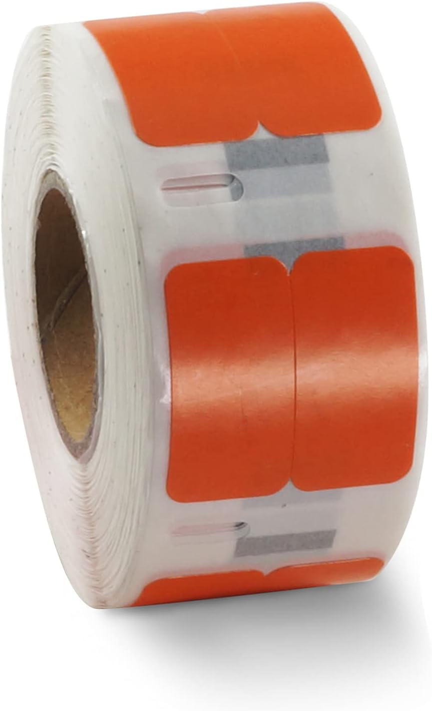 BETCKEY Colored Labels Compatible with Dymo 30333 (1/2" x 1") Extra Small Labels (2-up), Compatible for Dymo LabelWriter Thermal 450, 4XL & Zebra Desktop Printers [2 Rolls, Orange]