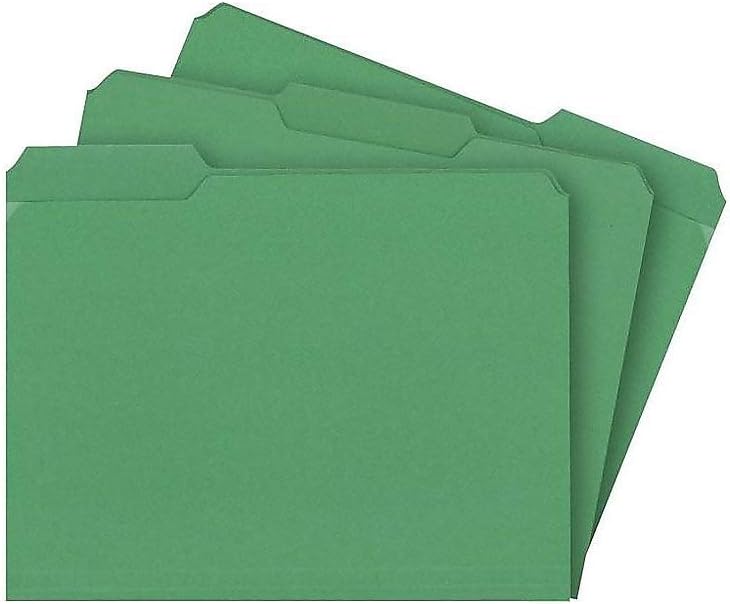Staples 508994 Colored File Folders w/Reinforced Tabs Letter 3 Tab 100/Box