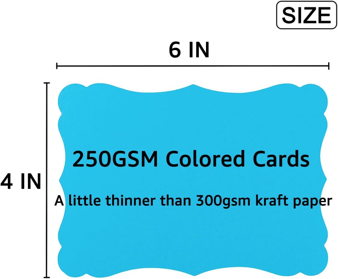 50 Pack Blank Kraft Cards Cardstock Thick Paper Brown Greeting Cards for DIY Gift Card Menus, Baby Shower and Wedding Invitations (Multicolored, 4x6IN)