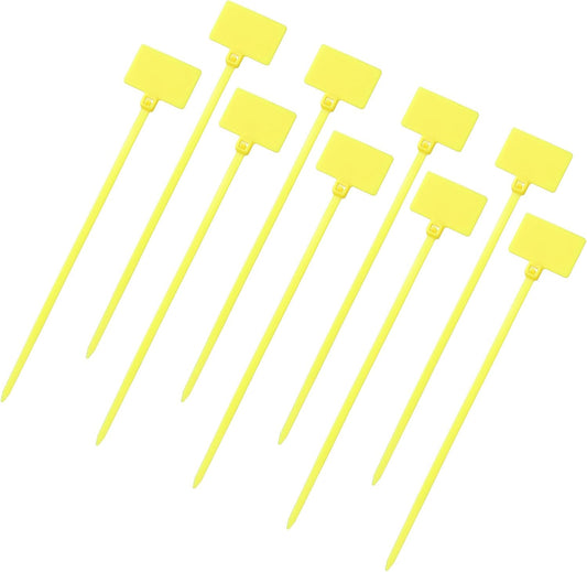 uxcell 100 Pcs Cable Label Marker Tags, Nylon Cable Zip Tie Tags 8.7 Inch Writable Self-Locking Wire Labels Zip Ties for Organization Marking, Yellow