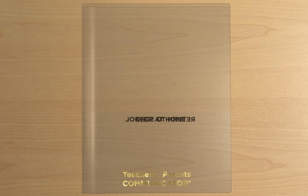 Nicky's Folders® English Communicator, Parent-Teacher Folder, Patented Tear-Resistant Flexible Plastic 2 Inside Pockets, 2 Exterior Sleeves, Letter Size Paper, Single Color(24 Pack) (Clear)