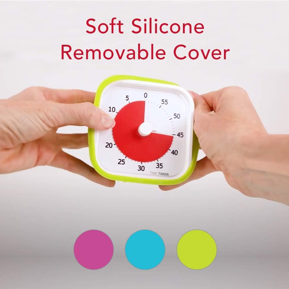 TIME TIMER Soft Silicone Removable Cover - Compatible with MOD Visual Timer - for Classroom Learning, Elementary Teachers Desk Clock, Homeschool Study Tool and Office Meetings (Lime Green)