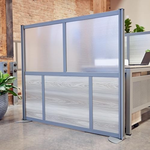 NBF Office Partition, Cubicle Wall Divider, Modern Room Separator, Free Standing Privacy Panel, 52" H x 60" W, Indoor, Espresso