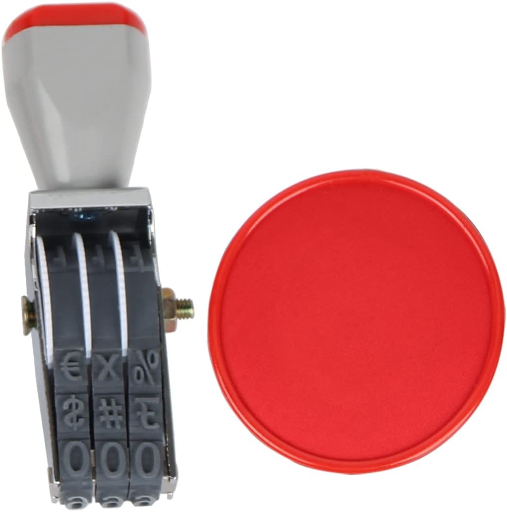 3 Digits Numbering Stamp and RED Ink Pad Kit,Rubber Roller Stamps Multi-Function DIY Impression,Business Stamps Office Stamps Date Stamp Pad