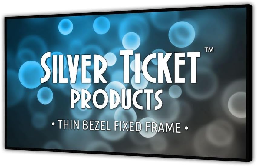 Silver Ticket Products S7 Series 6 Piece Thin Bezel Home Theater Fixed Frame 4K/8K Ultra HD, HDTV, HDR & Active 3D Projection Screen, 16:9 Format, 120" Diagonal, Grey Material S7-169120-G