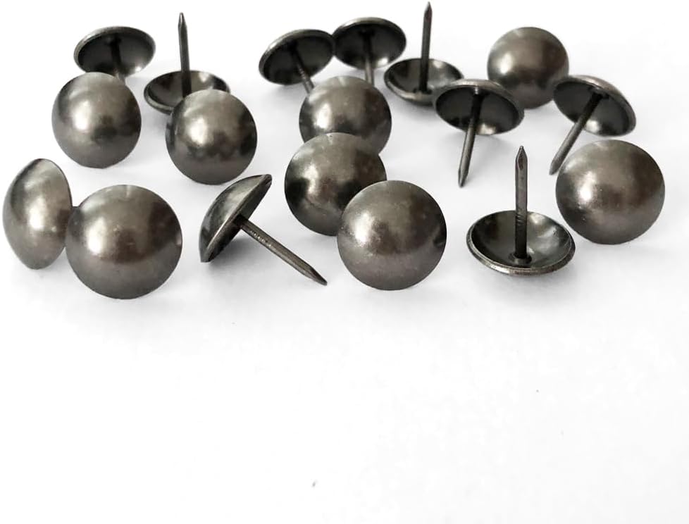Let's Decorate 100PCS D16mm/0.63" Gun-Black Upholstery Tacks, Decorative Tacks for Sofa Couch, Furniture Metal Thumb Tacks, Home DIY Decorative Nail Heads Nails (100, 16mm Gun-Black)