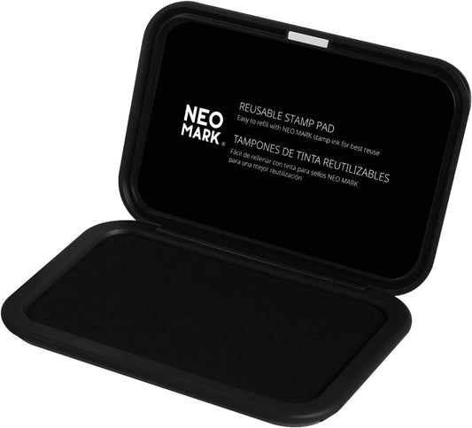 Medium Stamp Pad -2.8"x 4.4", Magnetic Lid, Premium Quality Felt Stamp Pad (Black)