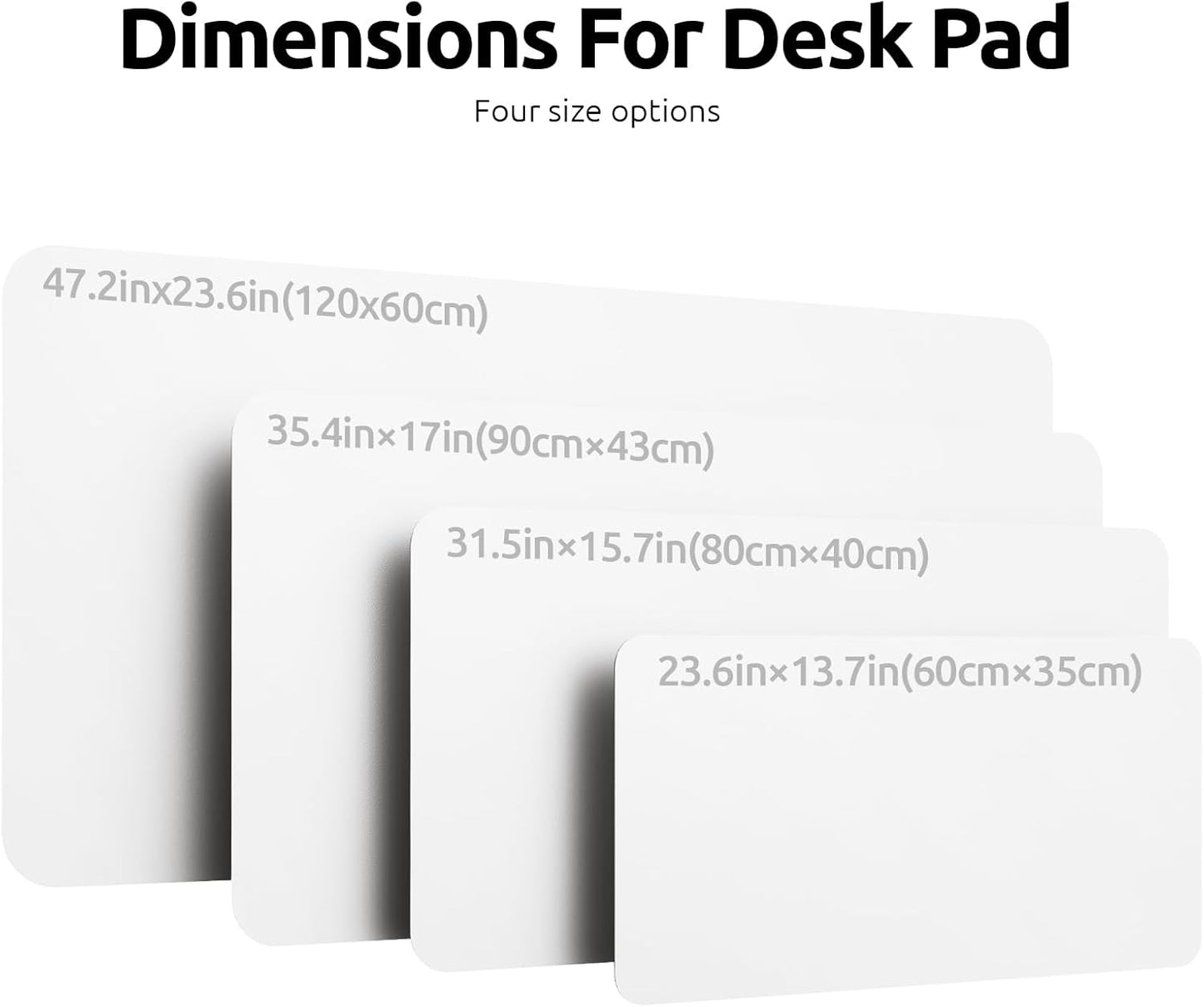 YSAGi Leather Desk Protector, Office Mat, Large Mouse Mat, Non-Slip PU Leather Blotter, Laptop Desk Pad, Waterproof Writing Pad for Office and Home (White, 47.2" x 23.6")