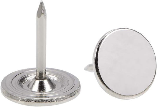 uxcell Upholstery Nails Tacks 11mmx13mm Flat Head Furniture Nails Pins Silver Tone for Furniture Sofa Headboards, 50 Pcs