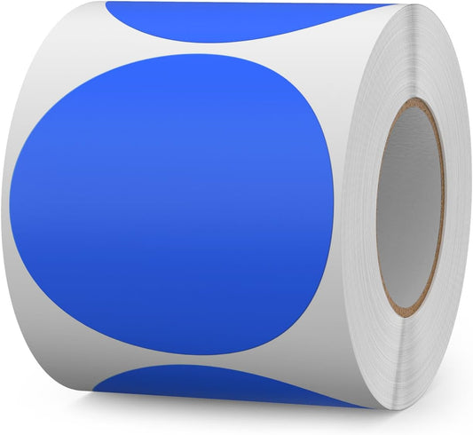 500 PCS Colored Dot Stickers 3 Inch Vinyl Blue Circle Labels Removable Waterproof Color Coding Round Floor Sticker for Inventory School Marking Organization