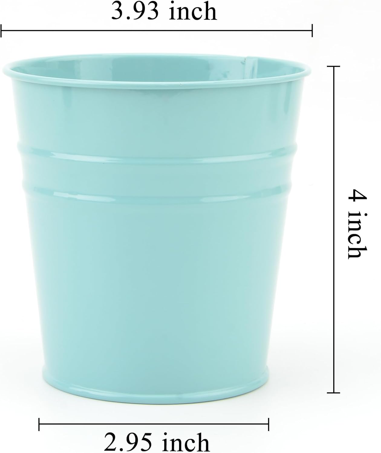 Pen Holder Cup For Desk Pencil Holder Metal Marker Pen Organizer Storage Small Tinplate Flower Pot Succulent Bucket Planters for Office Home - 2 Pack (Blue)