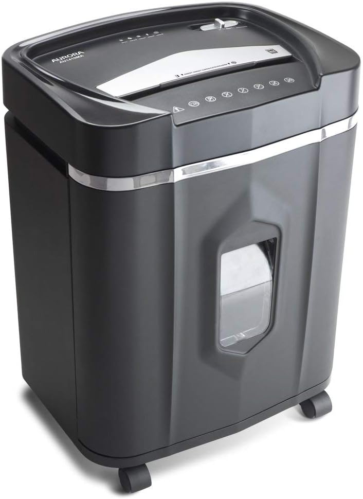 Aurora Professional Grade High Security 14-Sheet Micro-Cut Paper/CD and Credit Card Shredder, 30 Minutes Continuous Run time