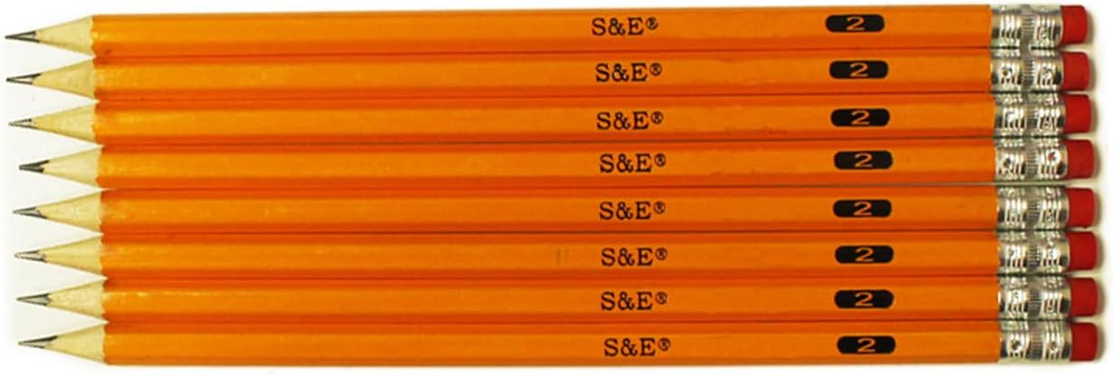 S & E TEACHER'S EDITION Woodcased #2 Pencils, Pre-sharpened, HB Lead Bulk Box, Pencils No. 2, Yellow, Back to school, 1000 Count