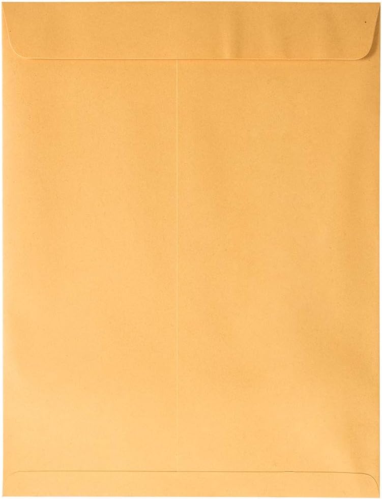 JAM PAPER 10 x 13 Open End Catalog Premium Envelopes with Peel and Seal Closure - Brown Kraft Manila - Bulk 250/Box