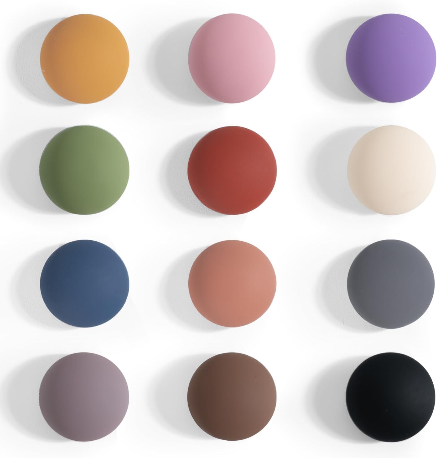 rhinocats 12Pcs Fridge Magnets,Locker Decor, Colorful Decorative Matte hemispheric Refrigerator Magnets, Cute Strong Whiteboard Magnets for Classroom Kitchen Office