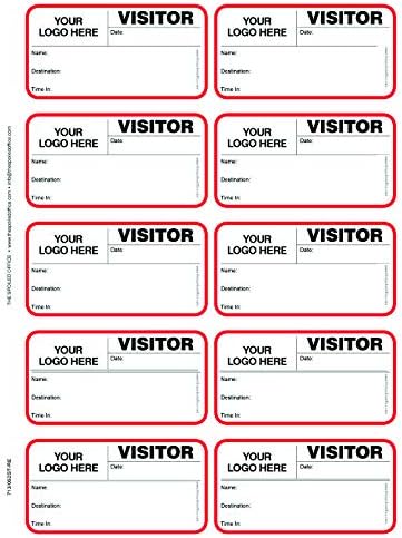 The Spoiled Office Custom Printed Visitor Sign in Book for School with 3" X 2" Peel Off Destination Carbonless Sheet with 500 Badges - Spiral Bound Log Book, Made in USA - Non-Expiring, Red with Logo