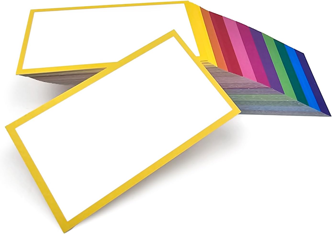 PPAPPAPPIYO 3.5x2 Decorative Color Index Cards / (Set of 100) Blank index cards 260gsm (Multicolor)