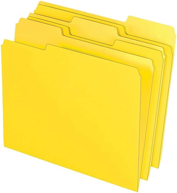 Staples 508994 Colored File Folders w/Reinforced Tabs Letter 3 Tab 100/Box