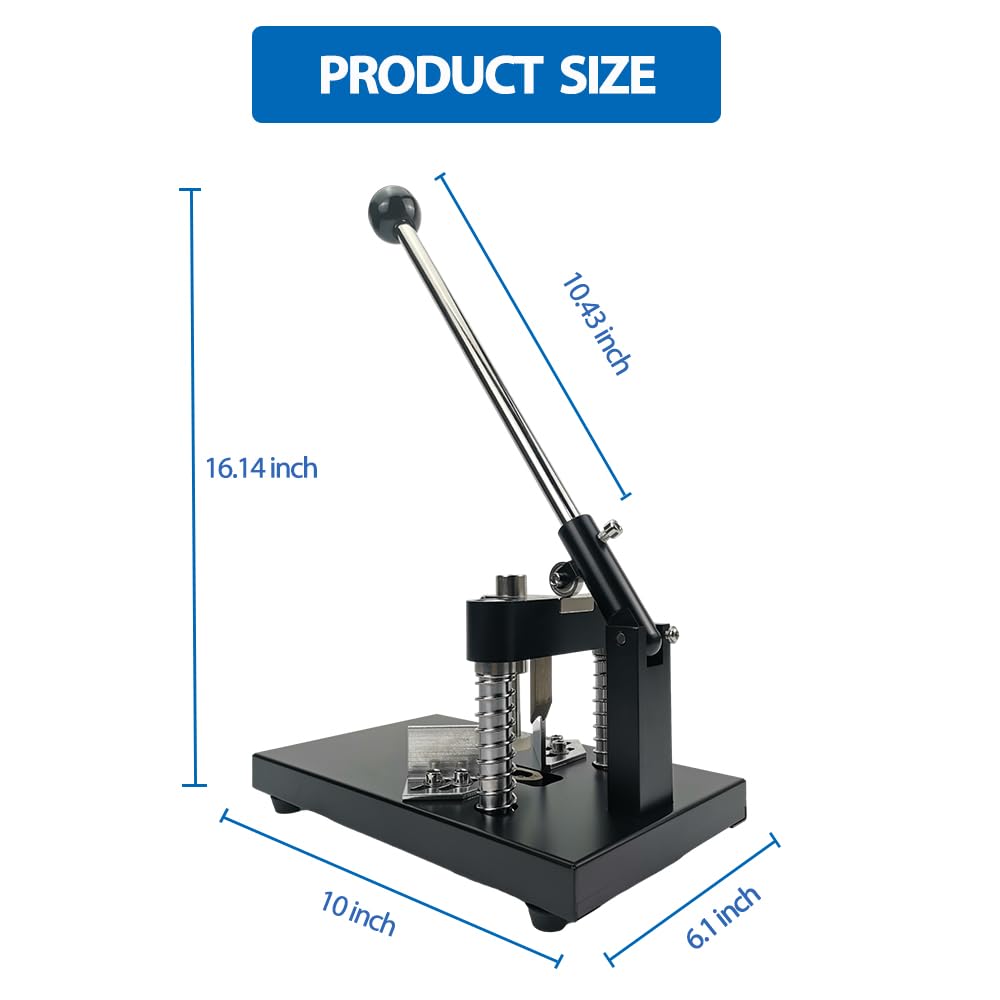 Corner Rounder Punch Cutter,30mm/1.2” Thickness Manual Corner Rounder with R6mm R10mm Cutting Dies,Paper Punch Cutter Commercial Card Cutter for Heavy Cardstock, Alumium Stack