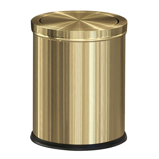 15L/4GAL Gold Bathroom Trash Can, Small Waste Basket with Flipping Lid,Modern Trash can, Golden Trash Can for Bathroom,Kitchen，Living Room,Hotel,Office(Singer Gold)