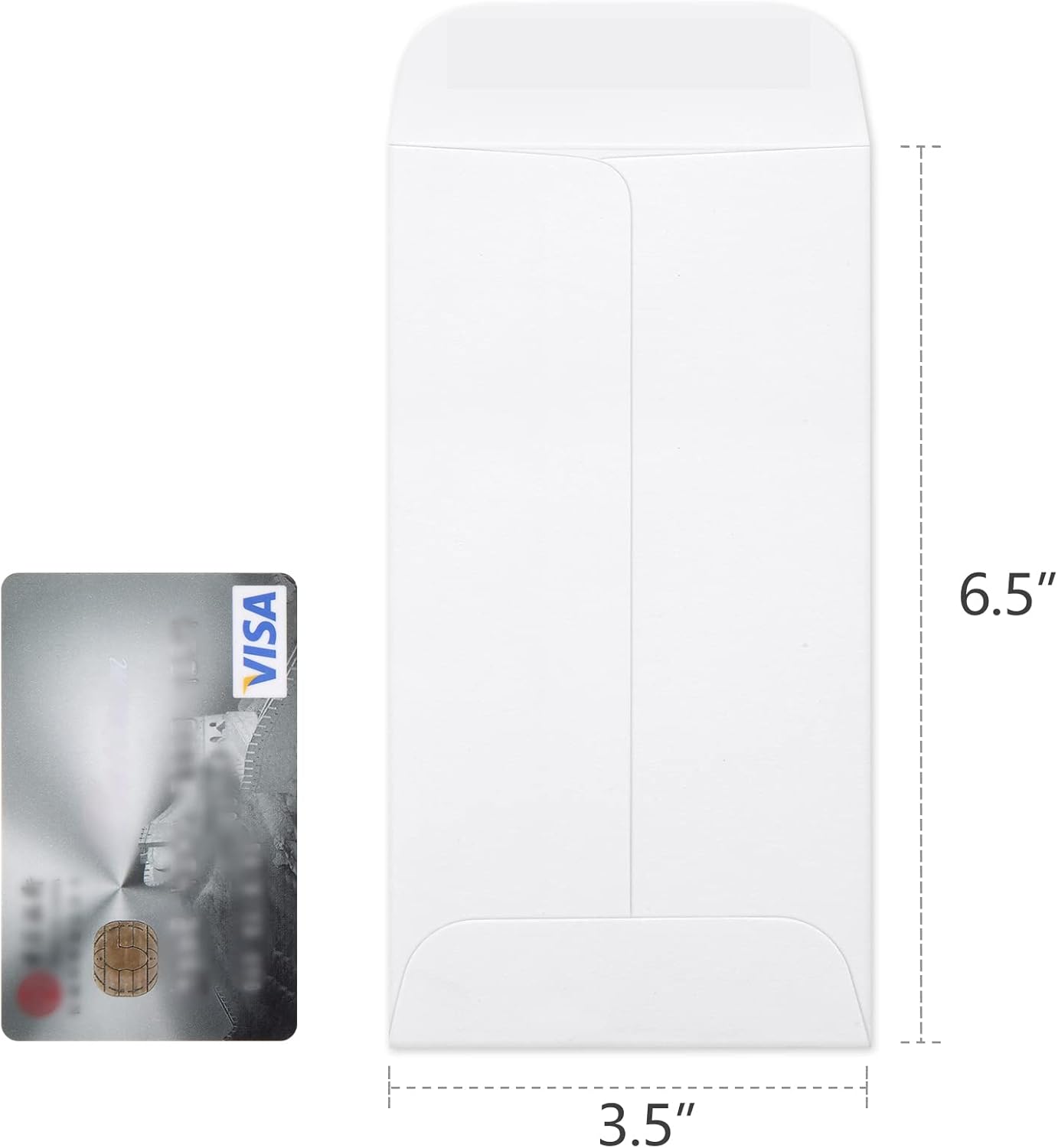 ValBox 3.5x6.5 Money Envelopes, White Kraft #7 Coin Envelopes, Small Parts Envelope with Gummed Flap for Seed, Cash, Budgeting (Pack of 100)