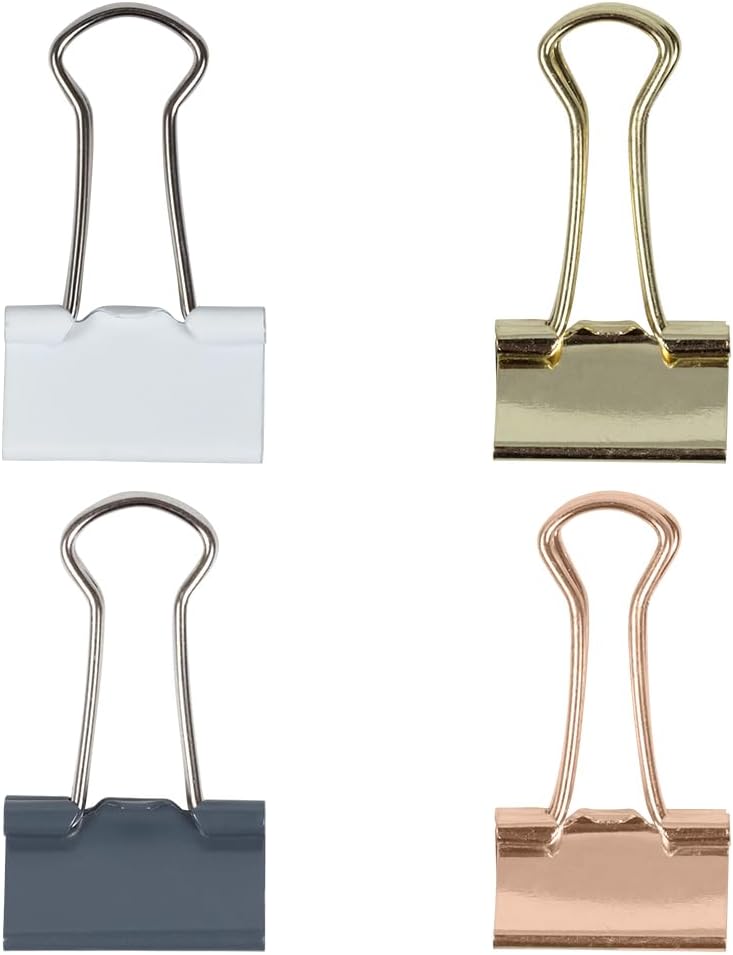 JAM PAPER Colorful Binder Clips Assortment - Small - 3/4 Inch (19 mm) - Assorted Business Colors - 100 Binderclips/Pack