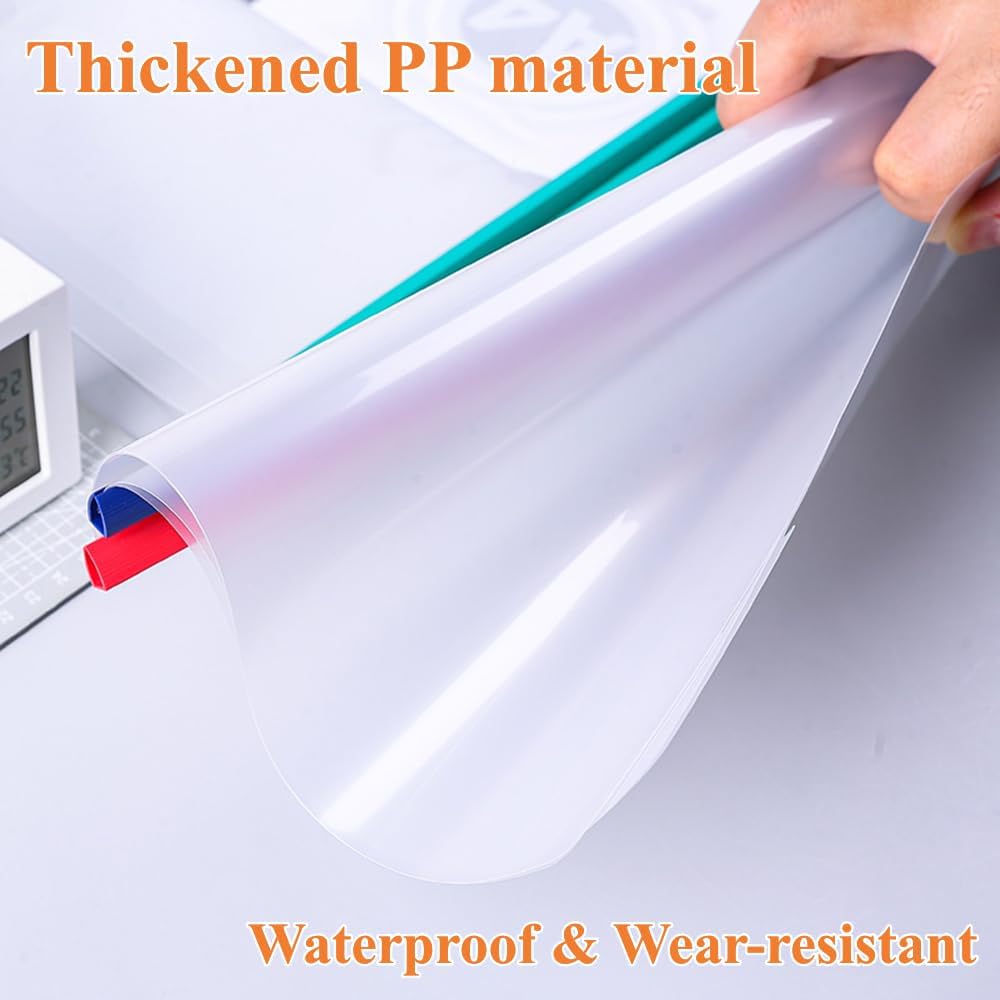 M&G 10 Pack Report Covers with Single Random Colored Sliding Bar, 10mm Clear Report Covers for A4 and Letter Size, 70 Sheet Capacity, Presentation File Folder Document Binder for School Office